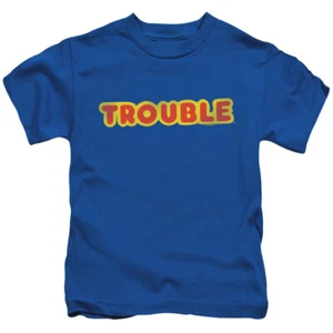 TROUBLE LOGO Licensed Toddler Kids Graphic Tee Shirt 2T 3T 4T 4 5-6 7 - Picture 1 of 3