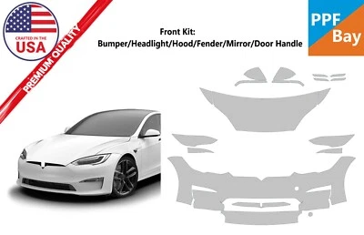 For Tesla Model S 2021-2026 Front Paint Protection Film Pre-Cut Kit PPF - Image 1 of 4
