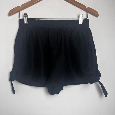 Pantalones Cortos Aritzia Wilfred Para Mujer Talla S Negros Lino Bolsillos Ligeros Dobladillo Atado Foto 1 de 4