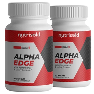 Alpha Edge Male Performance & Virility Formula 2 Bottles 180 Capsules - Picture 1 of 3