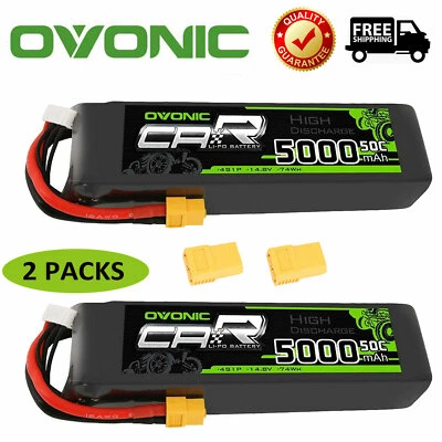 2X Ovonic 14.8v 4S 5000mah lipo battery XT60 For RC Car Truck LOSI AU Heli jet - image 1 of 4