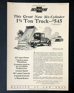 1929 Chevrolet LKW Werbung Chevy Business Muldenkipper Handel Vintage Print AD - Bild 1 von 1
