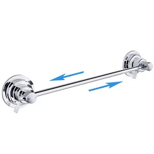 Suction Cup Extendable 1729" Stainless Steel Towel Bar chrome Platin - Picture 1 of 6