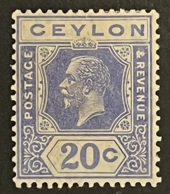 Sellos de viaje: estampillas de Ceilán Sg 350 - 20c rey Jorge V como nuevas MOGH. Foto 1 de 4