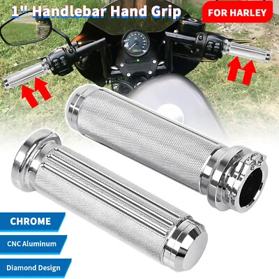 1" Diamond Handlebar Hand Grips For Harley Electra Glide Softail Sportster V-Rod Foto 1 de 4