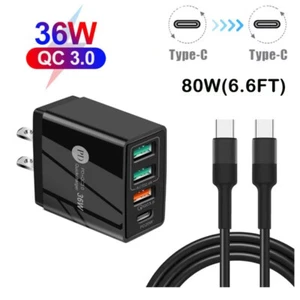 36W PD+QC3.0 USB Fast Wall Charger + Cable For Samsung Galaxy S24+ S24 Ultra S23 - Picture 1 of 16