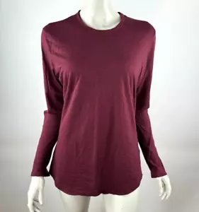Seg'ments Washable Merino Wool Top Women L EUC Long Sleeve Stretch Tee Shirt - Picture 1 of 13