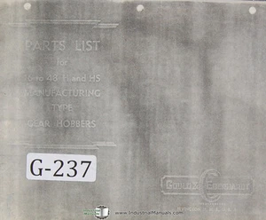 Piezas manuales de hobbers de engranajes Gould & Eberhardt 16 a 48 H HS fabricantes - Imagen 1 de 2