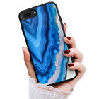 ( For iPhone SE 2 2020 4.7inch ) Back Case Cover AJ13179 Blue Crystal Marble