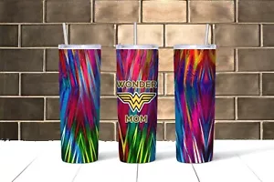Bicchiere skinny personalizzato ispirato alla festa della mamma Wonder Woman '84 20 oz - Foto 1 di 2