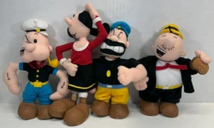 1999 CVS Popeye Olive Oyl Bluto & Wimpy Bag Plush Set Rare Vintage - Picture 1 of 11