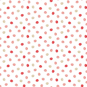 Makower - PAMPER - Lips on White - 2312/W 100% COTTON CRAFT/QUILTING (per1/4m) - Picture 1 of 1