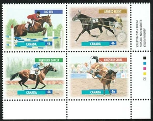 Canada sc#1794a Canadian Horses, LR Imprint Block, Mint-NH - Picture 1 of 2