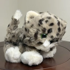 Commonwealth Spotted Cat Kitten Plush Stuffed Animal Green Eyes Whiskers Purrs - Picture 1 of 11