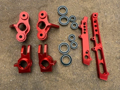 Bloques de dirección delanteros de aluminio bujes traseros portadores F&R soporte Arrma infracción 6s rojo Foto 1 de 3