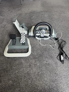 Xbox 360 Wireless Racing steer wheel With Clamp & Pedals - Picture 1 of 7