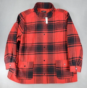 Neu Talbots Damen Wollmischung rot Kamin Büffel kariert Jacke Mantel 3X Plus - Bild 1 von 6
