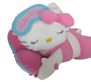 Maschera per dormire peluche Hello Kitty Sanrio cuscino cuore pom frange - Foto 1 di 10