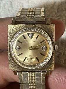 Reloj de pulsera BULOVA esfera de diamantes unisex 17 joyas vintage 27 mm funciona paradas - Imagen 1 de 18