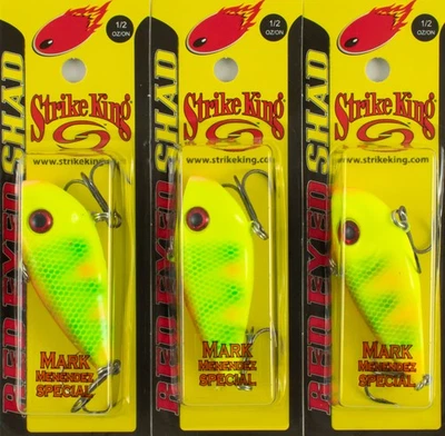 (LOTE DE 3) STRIKE KING RED EYE SHAD 1/2 OZ REYESD12-MM1 PIÑA SMASH B8109 Foto 1 de 3