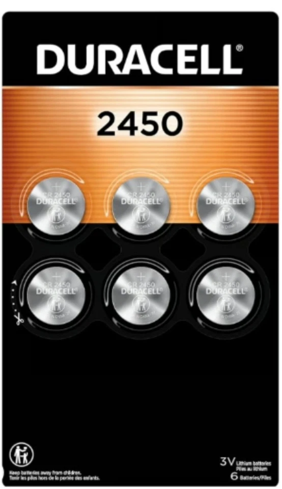 6x CR2450 Duracell 2450 3V Litio Moneda Batería Dispositivos Auténticos, caducidad:2034 Foto 1 de 4