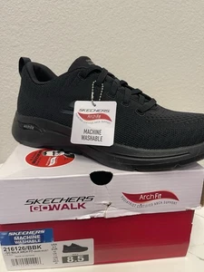 NIB Skechers Mens Go Walk Arch Fit 216126 Black Casual Shoes Sneakers Size 8.5 - Picture 1 of 8