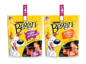 Purina Beggin' Strips Dog Treats, Bacon & Bacon and Cheese Flavors, 32 oz., 2 pk - Picture 1 of 4
