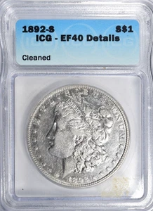 1892-S MORGAN DOLLAR XF40 ~ ICG EF40 DETAILS! - Picture 1 of 2
