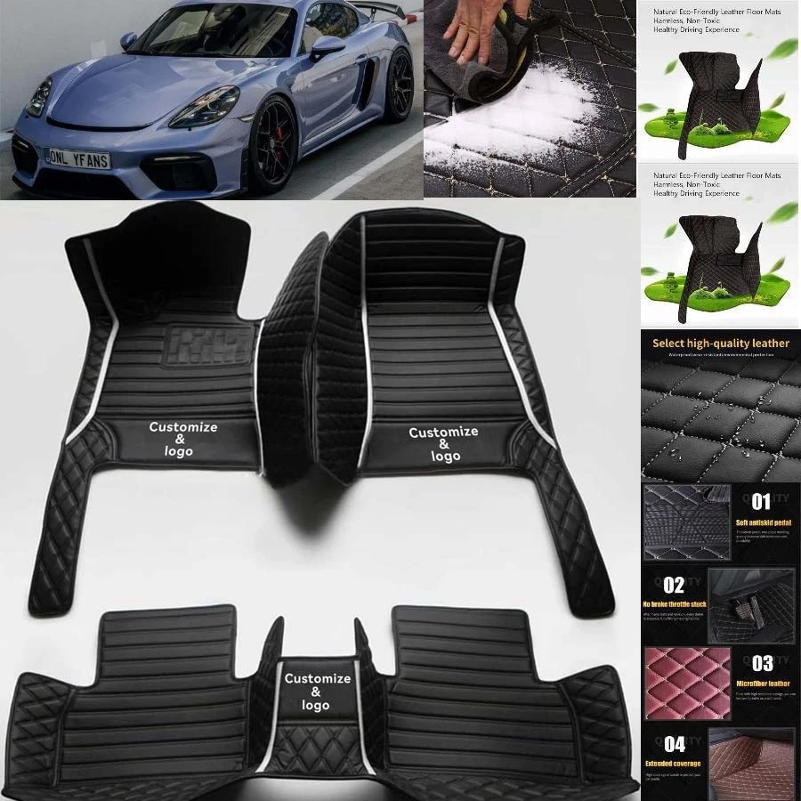 For Porsche Cayman Car Floor Mats Custom Waterproof Auto Liners Carpets Foto 1 de 4
