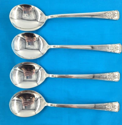 Ложки Rogers Deluxe Plate Mountain Rose 4 Gumbo оригинальные Rogers - Изображение 1 из 4