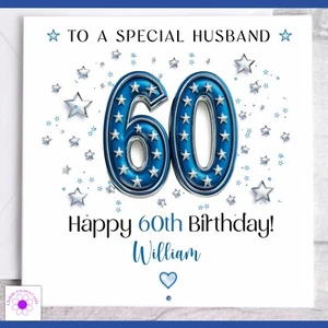 Personalised 60th Birthday Card Husband Nephew Brother Dad Uncle Male - Picture 1 of 28