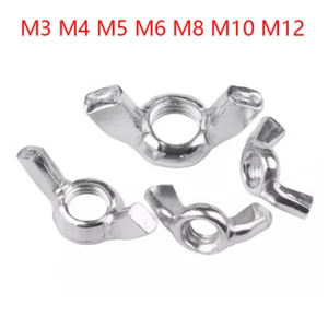 Wing Butterfly Nuts M3 M4 M5 M6 M8 M10 M12 White Zinc Plating Wing Nuts GB62 - Picture 1 of 14