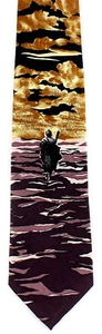 Jesus Walks On Water Men's Necktie Religious Christian Faith Black Neck Tie - Picture 1 of 3