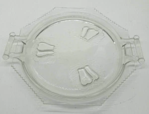 Vintage Jeanette Glass Baltimore Pear Crystal Handled Serving Platter Cake Plate - Picture 1 of 8