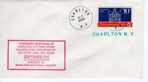 TEMPORARY REOPENING CHARLTON POST OFFICE, CHARLTON, NY 1975 FDC9886 - Picture 1 of 1