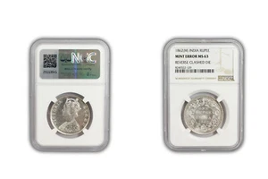1862 M British India Rupee MINT ERROR Coin NGC MS63 - Picture 1 of 2