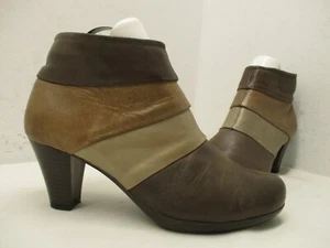 Spring Step Generate Brown Leather Zip Ankle Boots Womens Sz 39 EUR - Picture 1 of 9