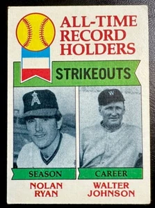 1979 Topps Baseball #417 Strikeout Leaders Nolan Ryan Walter Johnson VG+ - Picture 1 of 9
