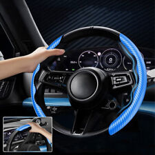 Carbon Fiber Blue Car Steering Wheel Booster Cover Non-Slip Interior Accessories