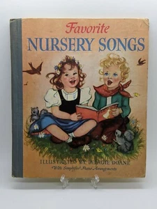 FAVORITE NURSERY SONGS W Simplified Piano Arrangements 1941 Doane Illustrations - Picture 1 of 5