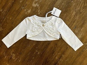 Jottum - NWT - White Ruffled Bolero Cardigan Sweater | Size 12 Months - Picture 1 of 9