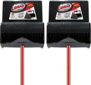 Lobby Dust Pan and Broom Set (Open Lid), Black/Red (Pack of 2) - Picture 1 of 3
