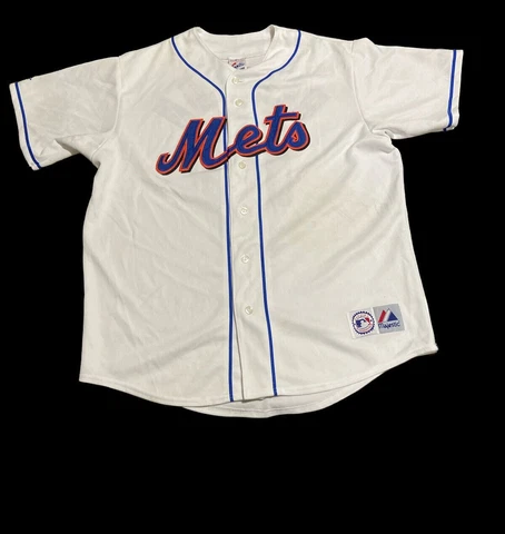 VTG MAJESTIC AUTHENTIC NEW YORK METS CARLOS BELTRAN 15 WHITE JERSEY VINTAGE XL Cover