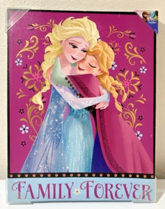 Disney Frozen Wall Art Room Decor Hang Canvas Anna Elsa Family Forever 14" x 18" - Picture 1 of 12