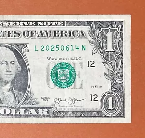 Billete de cumpleaños de $1 dólar del 14 de junio de 2025 (L 20250614 N) - Imagen 1 de 3