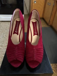 Boutique 9 Red Suede Pump Size 9.5 - Picture 1 of 10