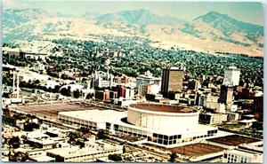 Postcard Vintage Salt Palace Salt Lake City UT Aerial View Bonneville News - Picture 1 of 2
