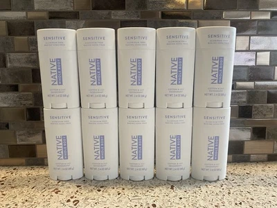 Lote de 10 desodorantes de algodón y lirio para cuerpo sensible nativo sólido 2,65 oz sin abrir Foto 1 de 2