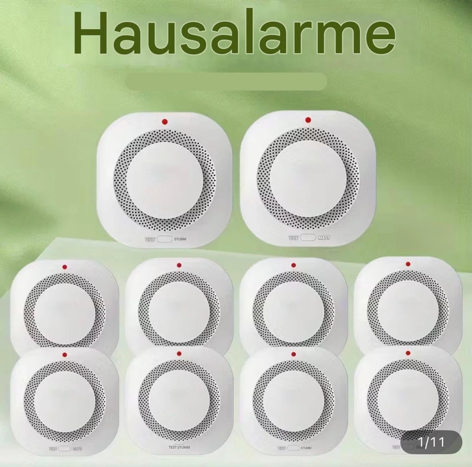 10x Rauchmelder + Klebehalter Feuermelder Magnet Batterie DIN EN 14604 85dB 10J - Bild 1 von 4