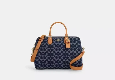 Bolso Cartera Grande Coach Rowan Nuevo con Etiquetas en Lona Denim Signature CY699 Grande Foto 1 de 4